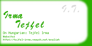 irma tejfel business card